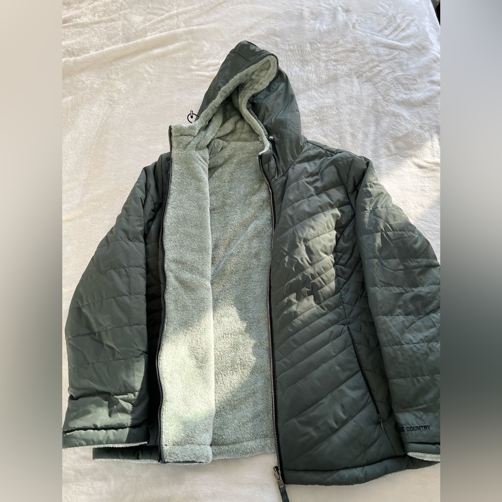 Reversible green winter jacket size XL